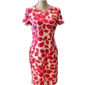 Old navy pink and white tropical print dress size small